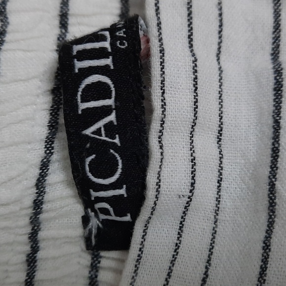 PICADILLY ๐ CANADA Wide Leg Crop Pants, Stripes, Pockets - Picture 3 of 5